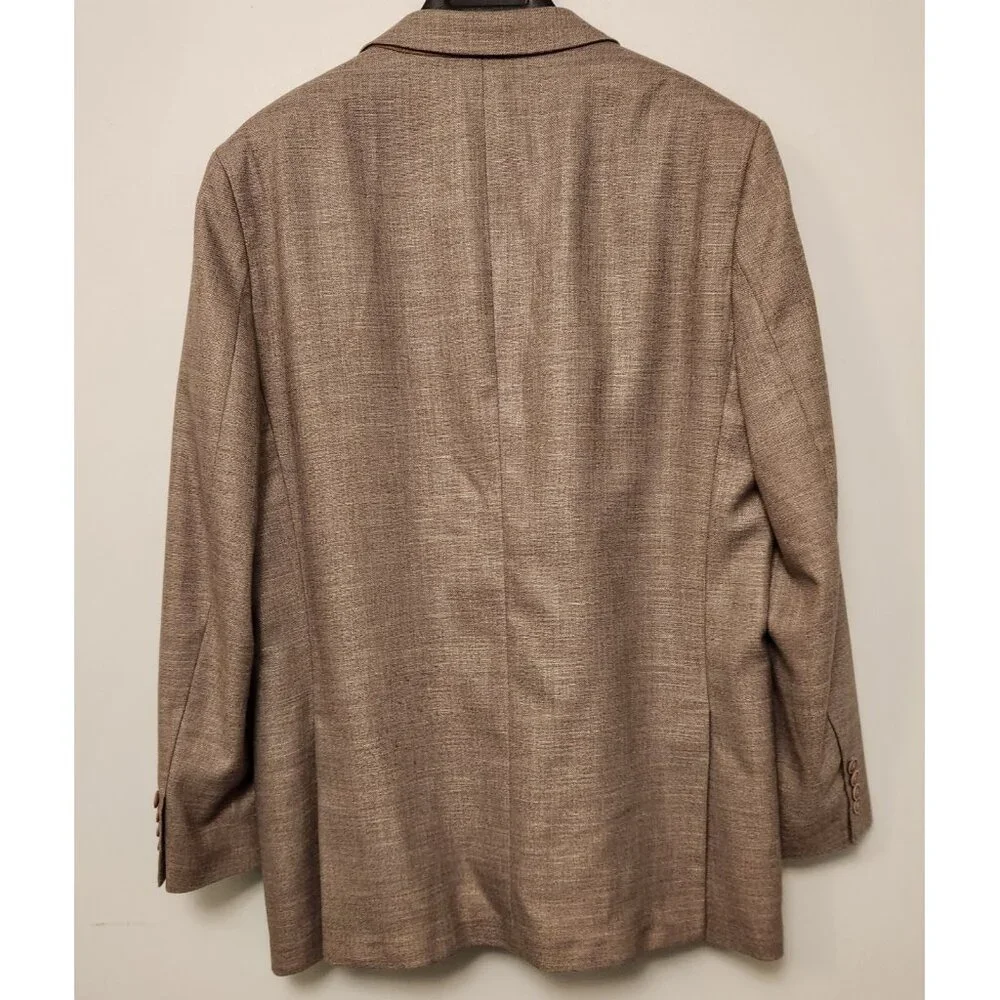 Mens Nautica Suit‎ Jacket Blazer Beach Sand Tan 2 Button 42L Single Breasted
